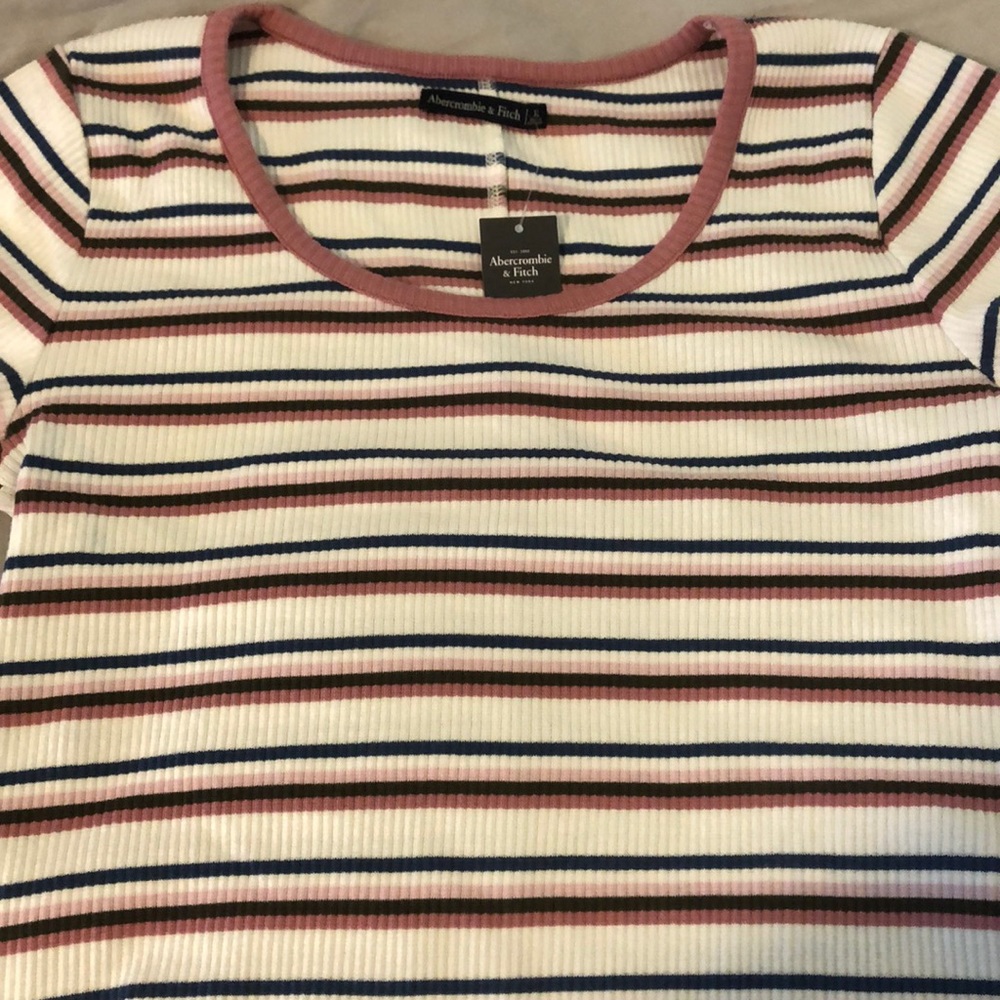 Abercrombie & Fitch Striped Crop Top - Picture 1 of 3